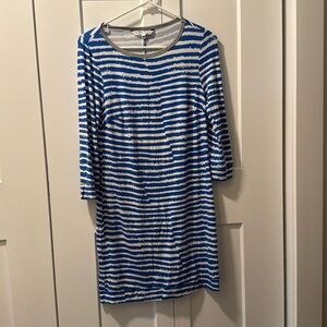 Trina Turk Blue and White Striped Dress size M